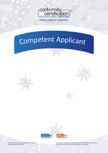 The EESS Conformity Certification Services Competent Applicant Certificate